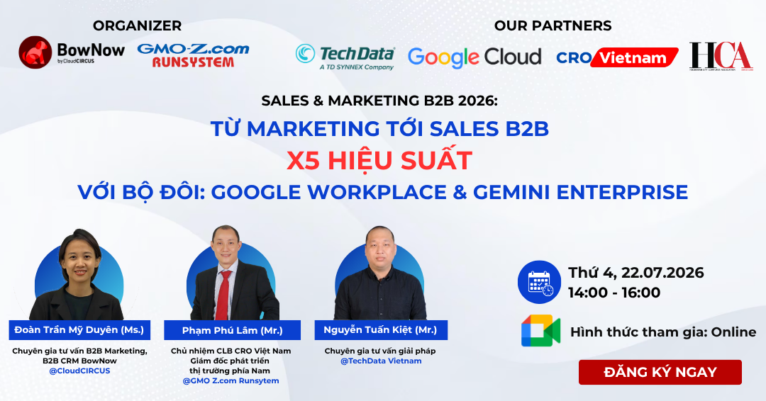 TỪ MARKETING TỚI SALES B2B, X5 HIỆU SUẤT VỚI BỘ ĐÔI: GOOGLE WORKPLACE & GEMINI ENTERPRISE